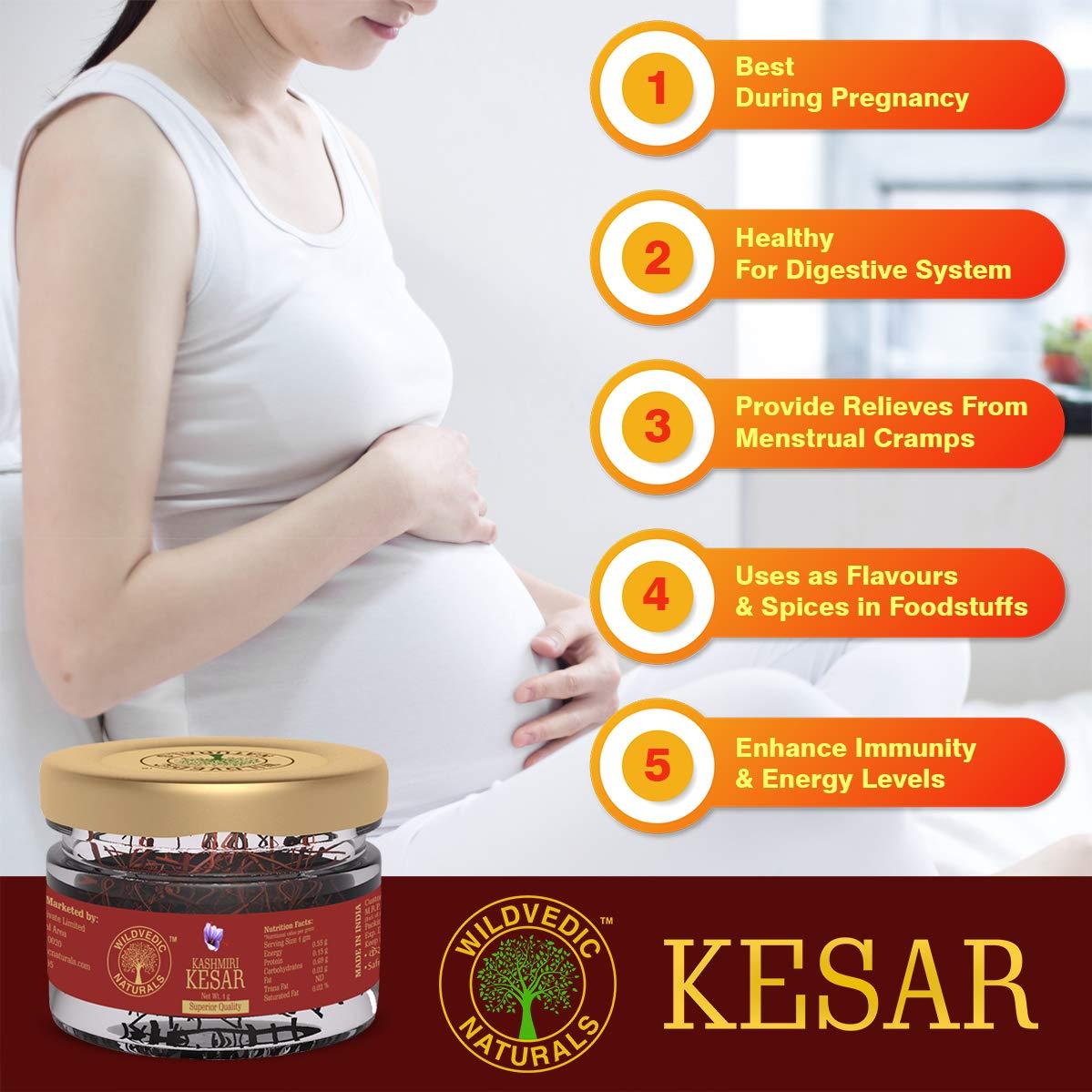 WILDVEDIC NATURALS Wildvedic Naturals Pure Kashmiri Kesar / Saffron - 1 Gram (Original Grade Saffron Threads,Quality Saffron )