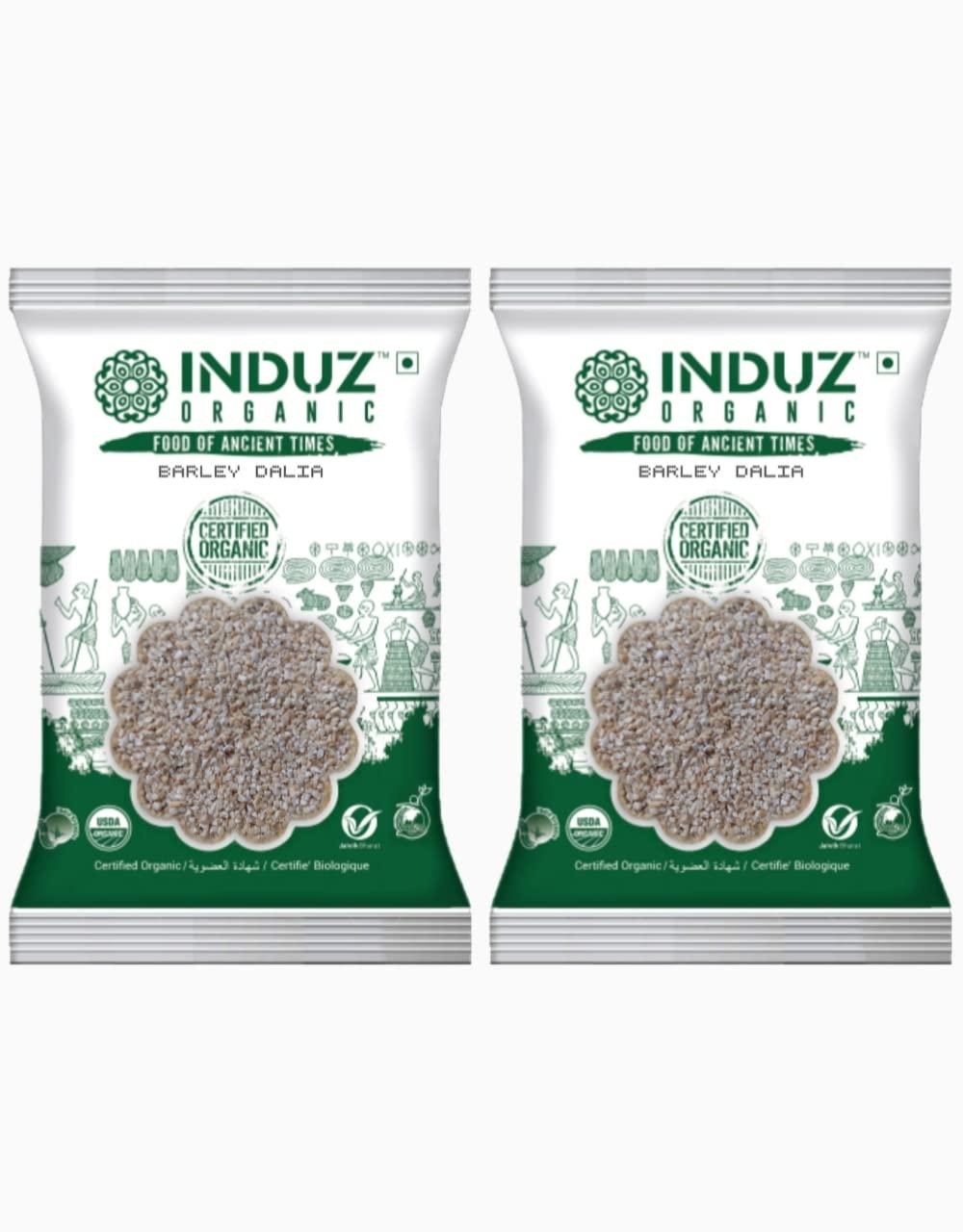 Induz Organic Induz Organic Barley Dalia / Jau Dalia, 500g - 100% Organic Healthy Dalia (Pack of 2)