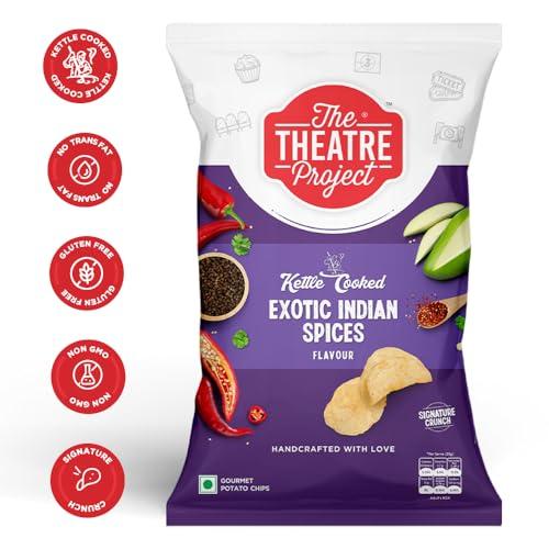 THE THEATRE PROJECT The Theatre Project Kettle Cooked Chips, Exotic Indian Spices Chips, Potato Chips, Combo Pack of 5 Pouch, 210g| Gourmet Handcrafted Chips for an Elevated Snacking Experience