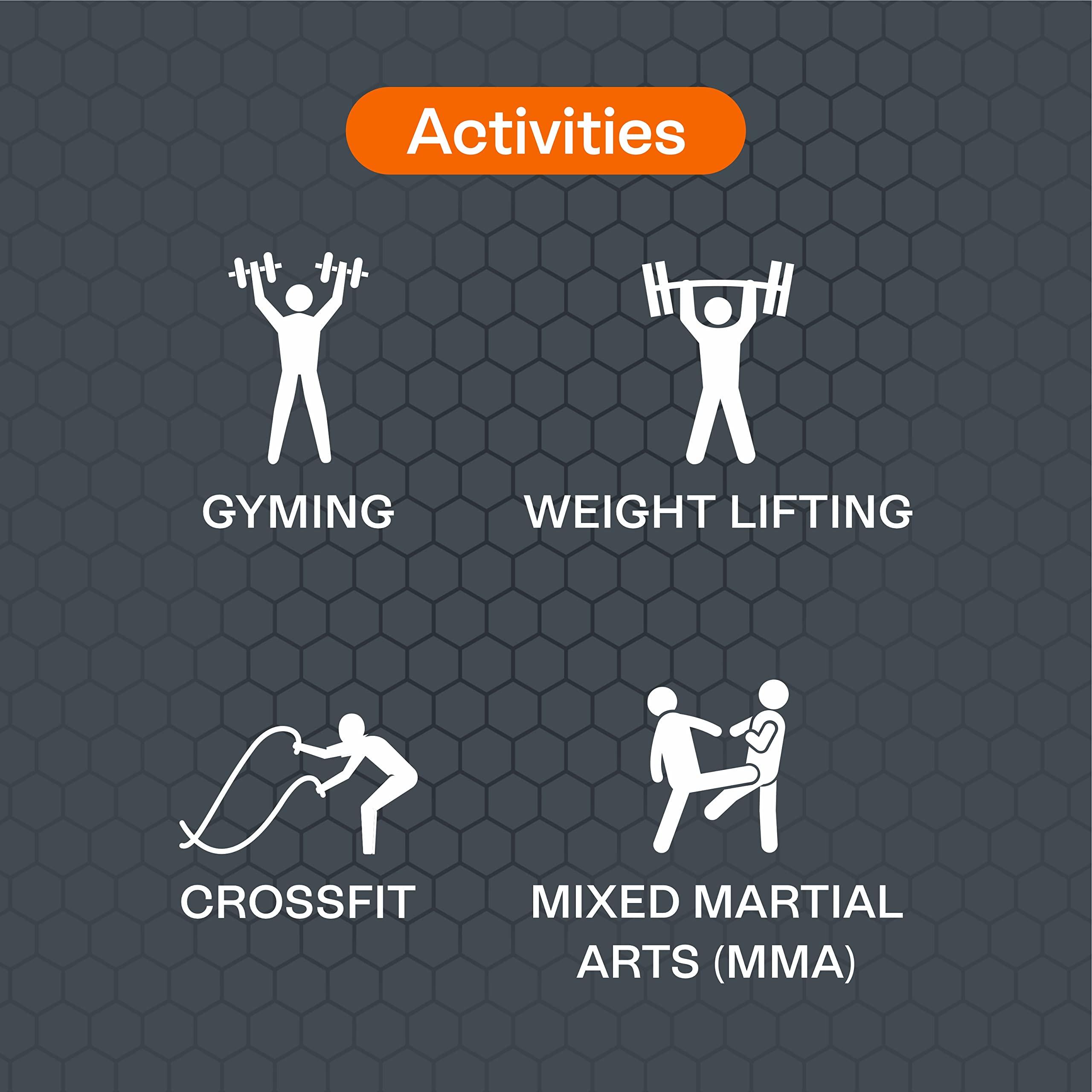 TYNOR TYNOR Wrist Wrap With Thumb Loop, Black & Orange, Universal, Pack of 2