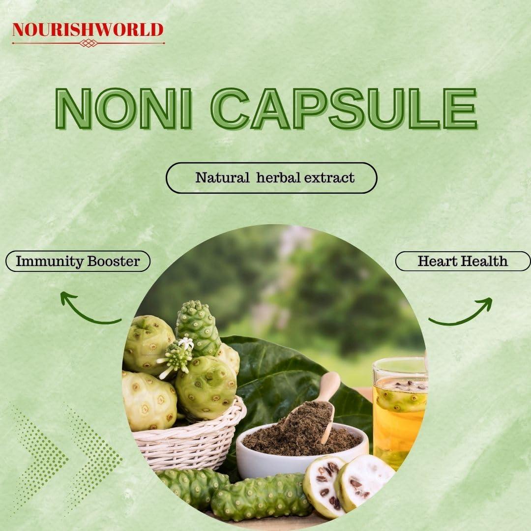 NOURISHWORLD NOURISHWORLD INC | Noni Fruit Capsule Best Immune Booster - Full of Antioxidants - Pure Noni Fruit Capsule 500mg (Combo Pack)