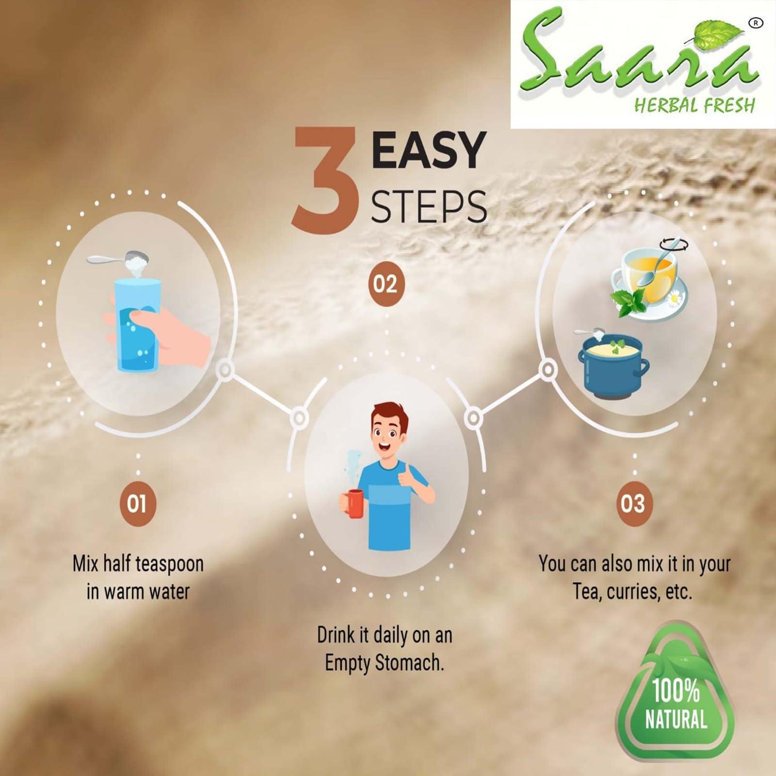 SAARA Saara HERBAL FRESH Sukku Powder, 350g, Sonth, Chukku, Sunth, Sabut Saunth, Dry Ginger Powder, Shunthi Churna, (pack of 3 x 100g, pack of 1 x 50g)