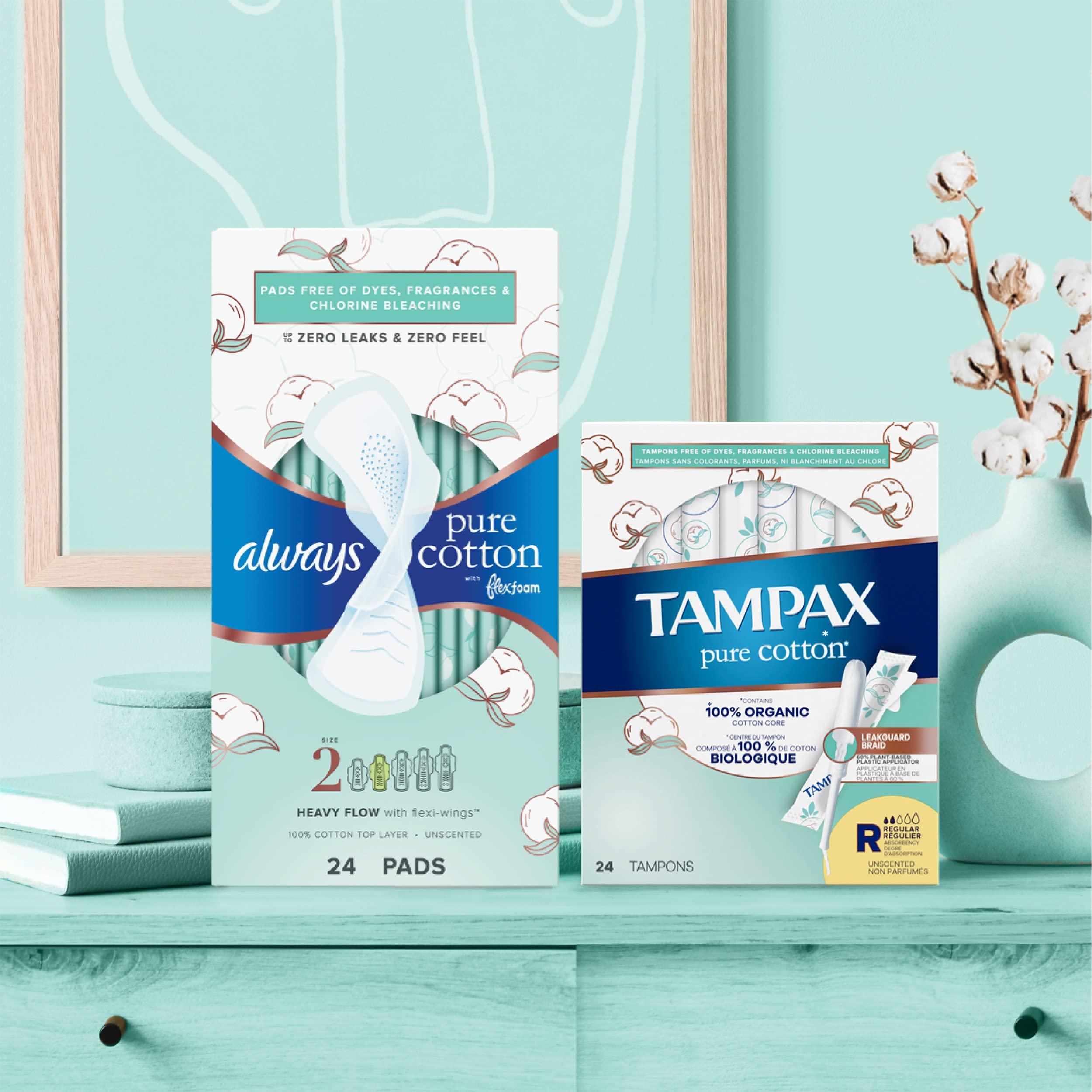 Tampax TAMPAX Pure 100% Organic Cotton Core Super Absorbency Tampons - 24 ct
