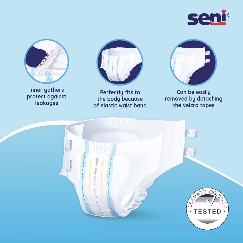 Seni Seni Breathable Adult Diapers - Medium (30 Pieces)