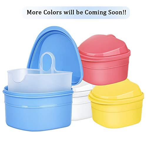 THINKPRICE Denture Bath Box Cup, Complete Clean Care for Dentures, Clear Braces, Mouth Guard, Night Guard & Retainers,Traveling