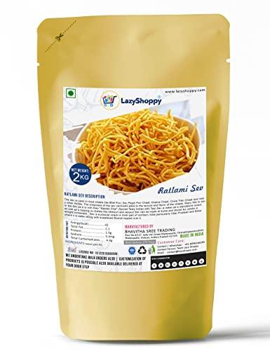 Lazy Shoppy Lazy Shoppy Sev | Ratlami Sev | Special Mora Sev | Nylon Sev | Barik Sev | Sev Puri | Bhel Puri Sev | Crispy Sev | Nylon Namkeen Sev | Bhujia Sev| Omapodi | | | Karapusa (2 KG)