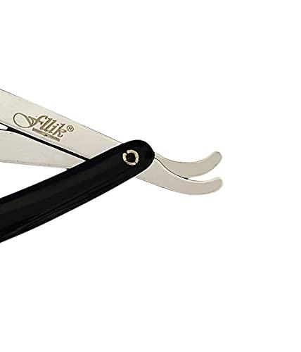 Fllik Fllik Barber Razor Barber Folding Shaving Razor for Salon Use for Men and Boys Stainless Steel Black Handle