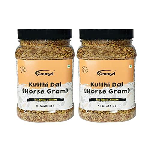 Gromozi Gromozi™ Kulthi Dal | Horse Gram | Kulthi | Kulath | Horse Gram | Gahat Hurali Kalu | Kulthi Beans | Kollu Paruppu | Kollu | Vulavalu | Kurthi Dal - 2 x 800 Grams (1.6 Kg)