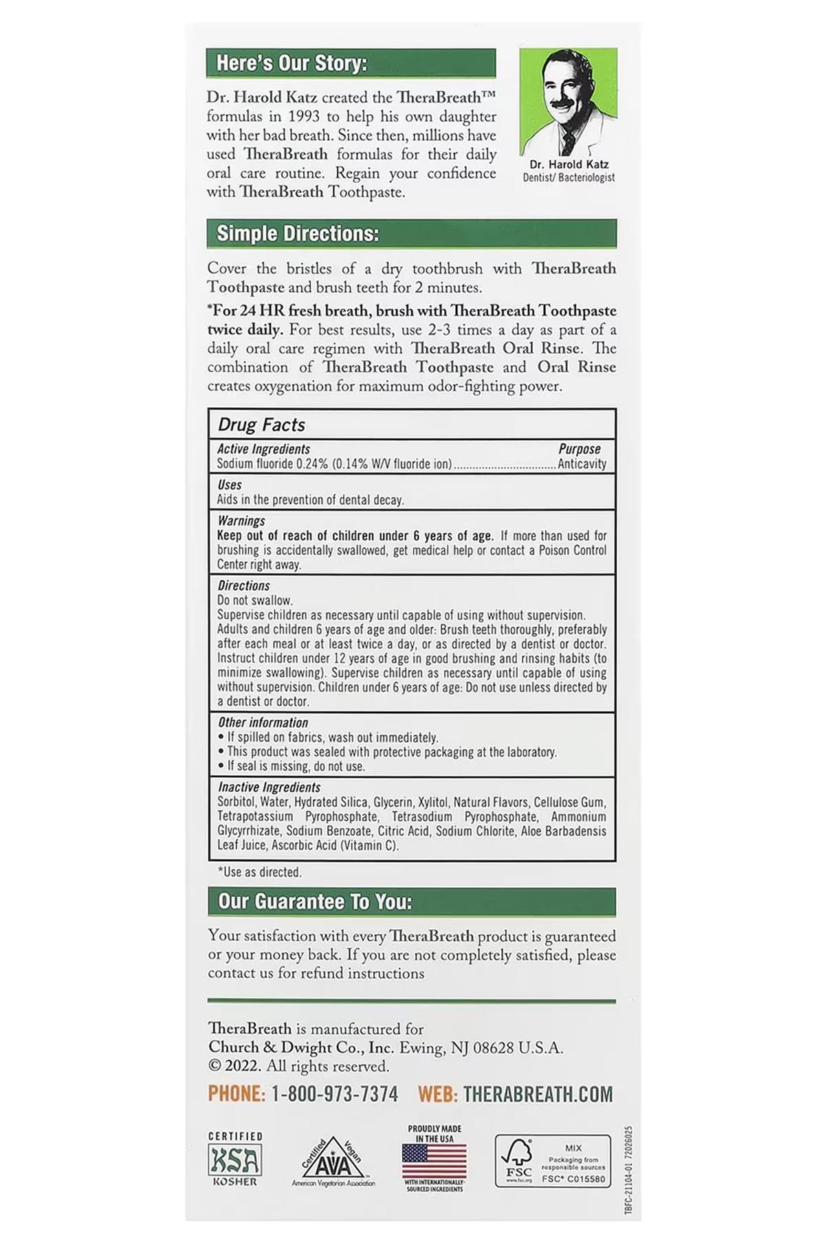 TheraBreath Therabreath Therabreath Oxygenating Fluoride Toothpaste With Aloe Vera