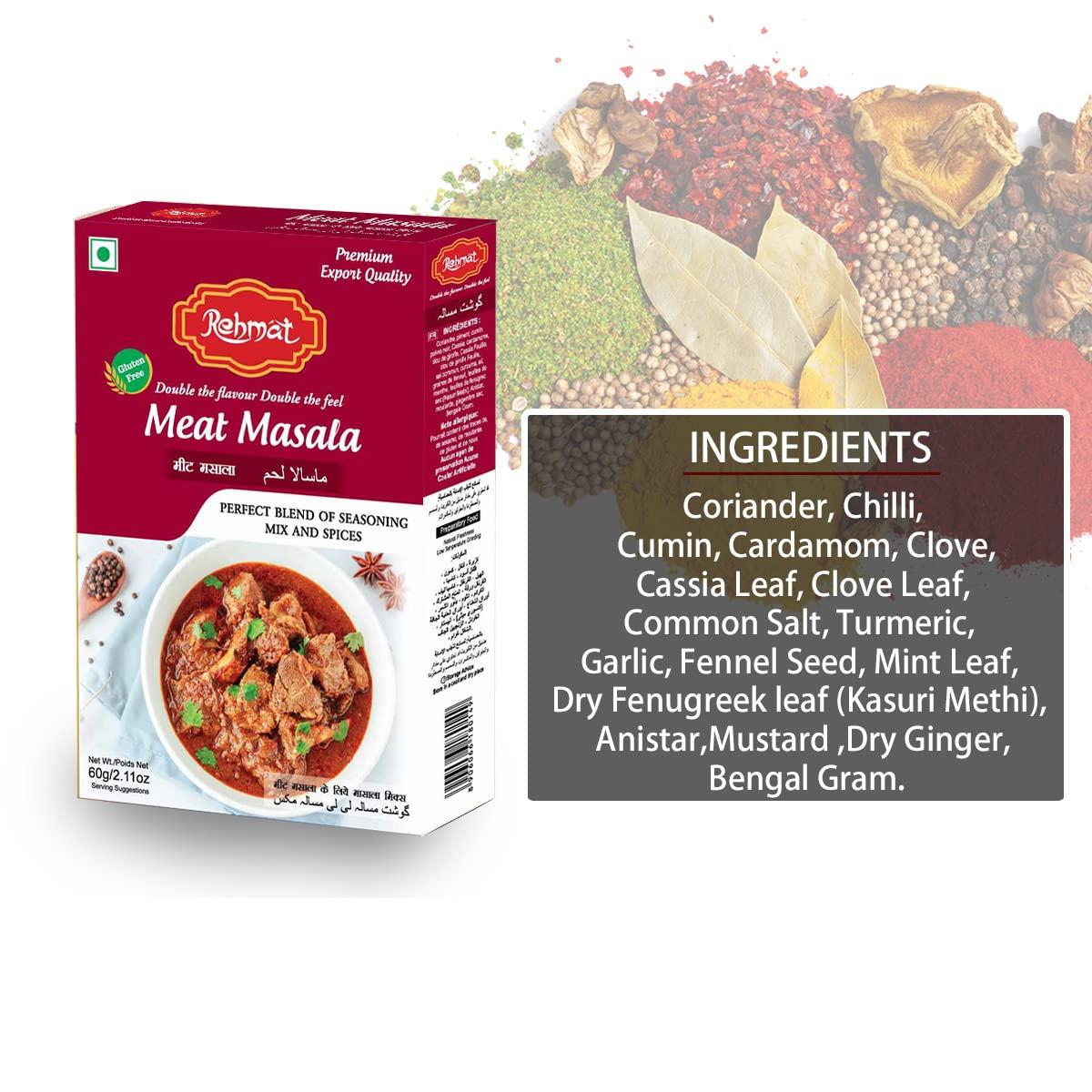 REHMAT REHMAT Combo Masala Powder Traditional Kashmiri Style Meat Masala (50 gm), Biryani Masala (60gm), Easy to Cook Masala- Pack of 6