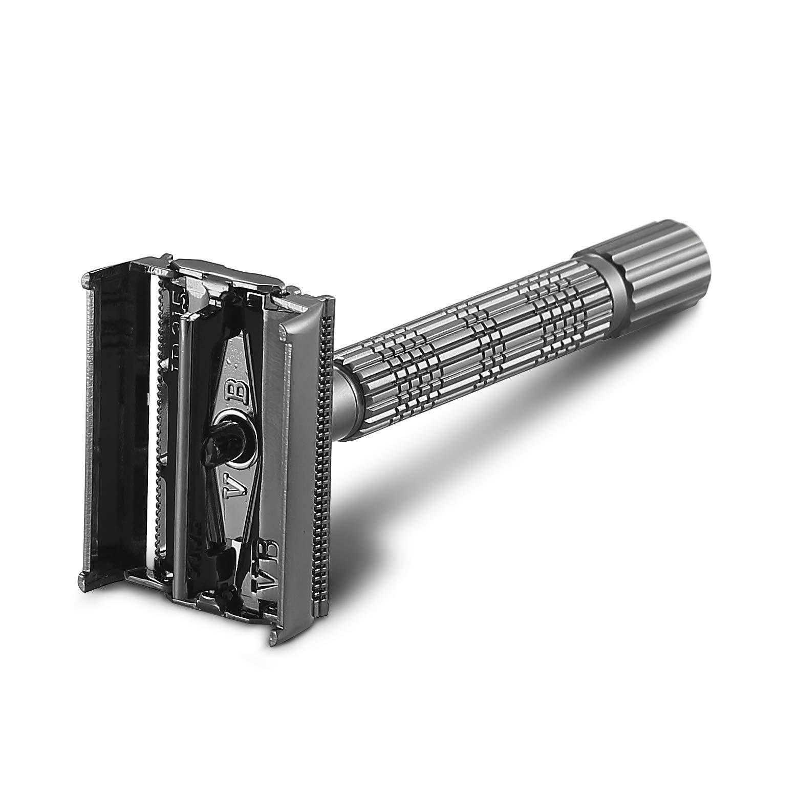 Vikings Blade VIKINGS BLADE The Chieftain JR Double Edge Safety Razor, Meteorite Gray (Slim & Mild)