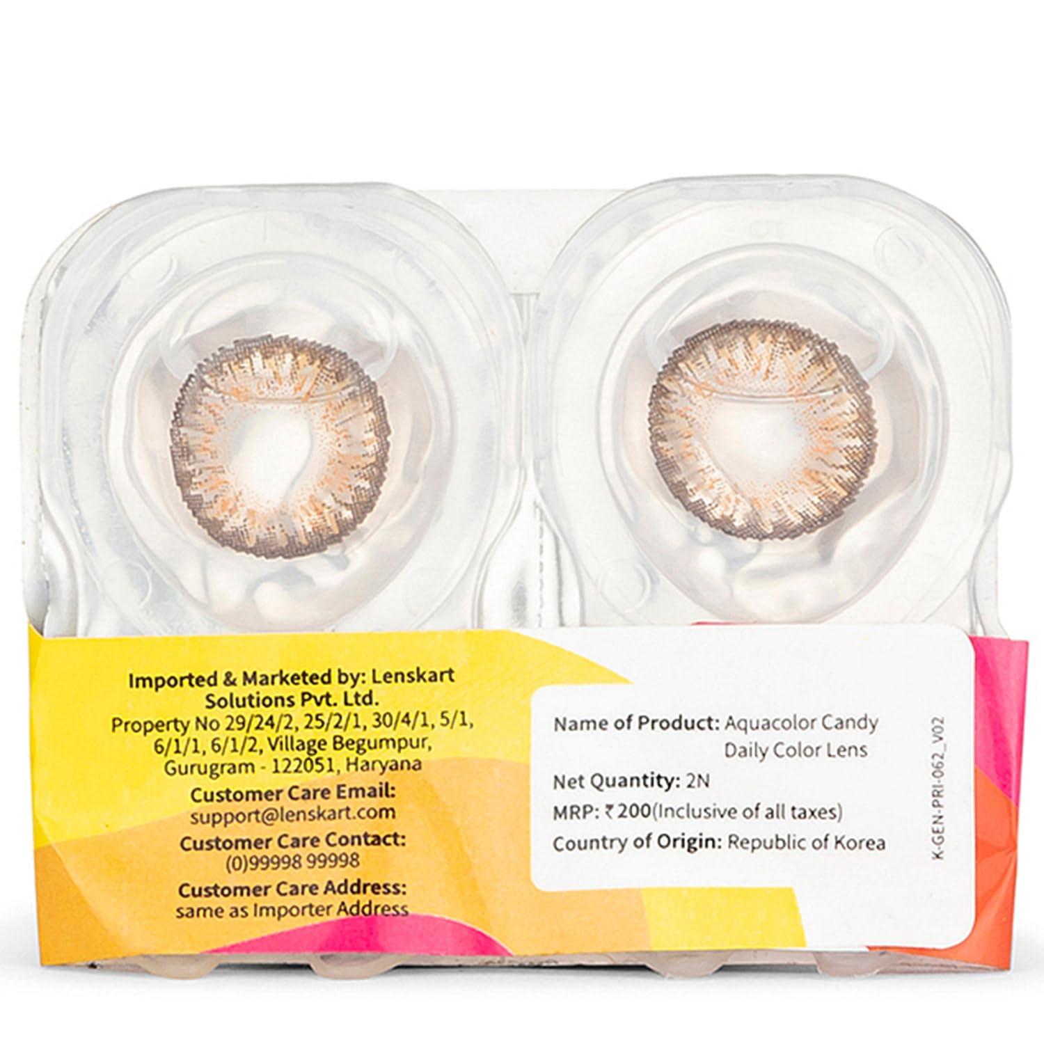 AQUALENS CONTACT LENSES Aquacolor Mystery Hazel Candy Pack Zero Power Colored Lenses (2 Lens/Box)