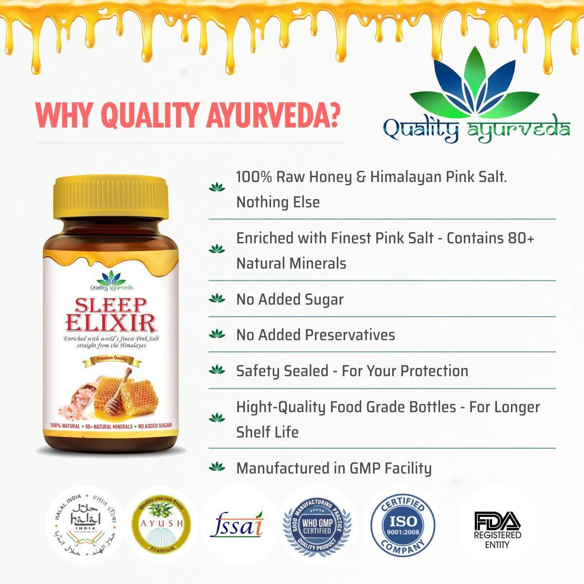 Quality Ayurveda Quality Ayurveda Sleep Elixir Raw Honey With Pink Himalayan Salt For Better & Sound Sleep Pack of 3
