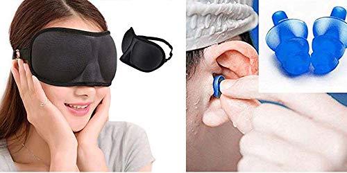G-TRADE G-TRADE 100% New Best For Travel Earplug & New Eye Mask Soft Silicone Noise Reduction Ear Plugs and Eye Mask for Sleeping, Meditation, Swimming