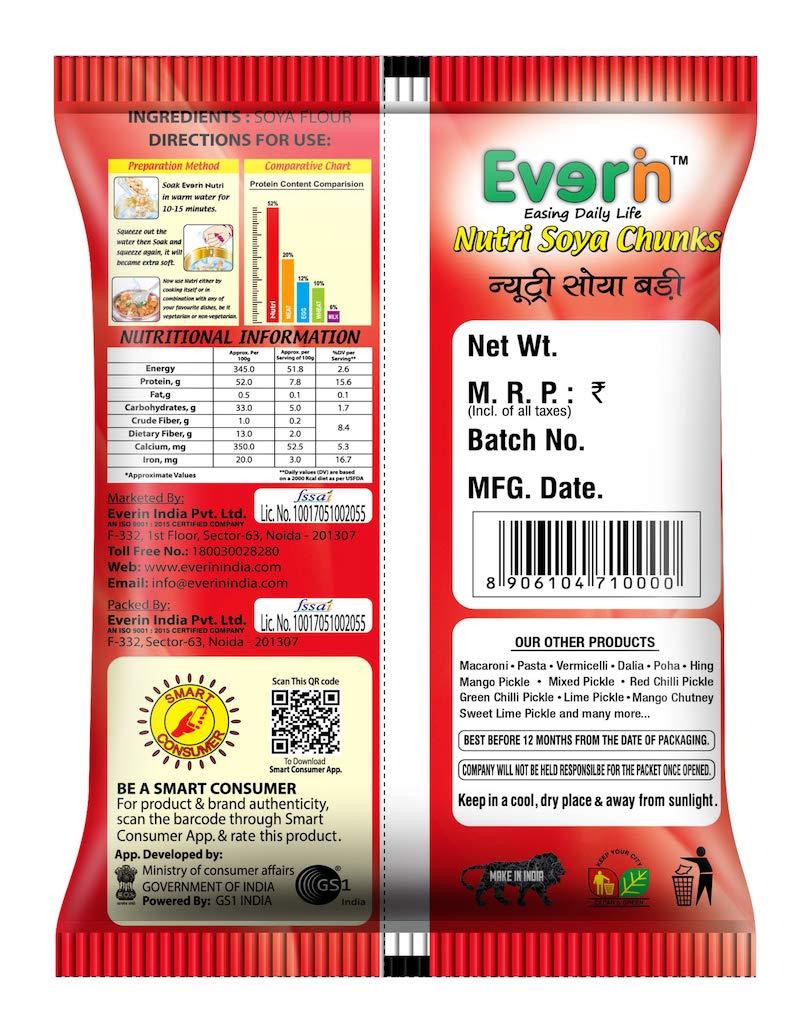 Everin Everin Nutri High Protein SOYA Chunks Pack of 15 (100gm Each)