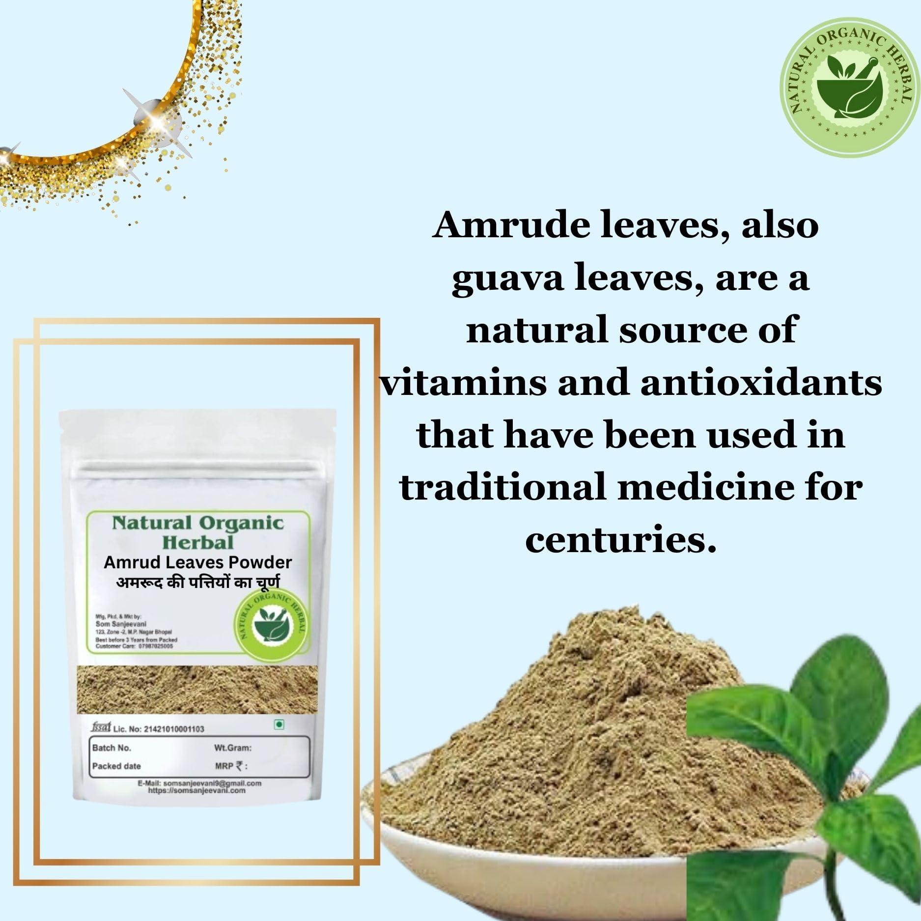 NATURAL ORGANIC HERBAL Natural Organic Herbal Guava Amrud Leaves Powder- 50g -Pure-No Mixing- rich in fiber- -