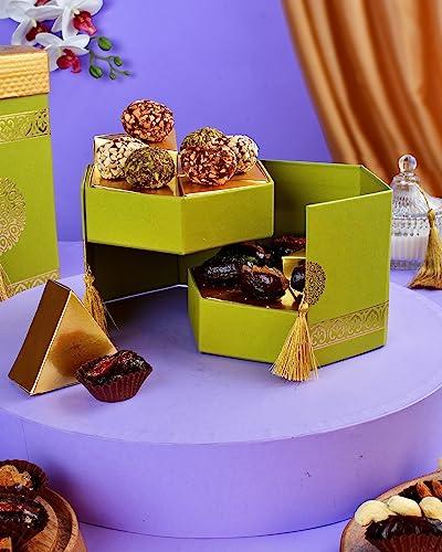 Hamam Dasta Bhai Bhabhi Rakhi Set Rakhi Gift For Brother And Bhabhi Bhaiya Bhabhi Rakhi Set Lumba Rakhi For Bhabhi Rakhi With Sweets Gift Box Barel Candy Dates Box Pearls & Greens Bhaiya Bhabhi Rakhi