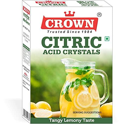 Crown Citric Acid Crystals 250g (50g x Pack of 5, Total:250g)