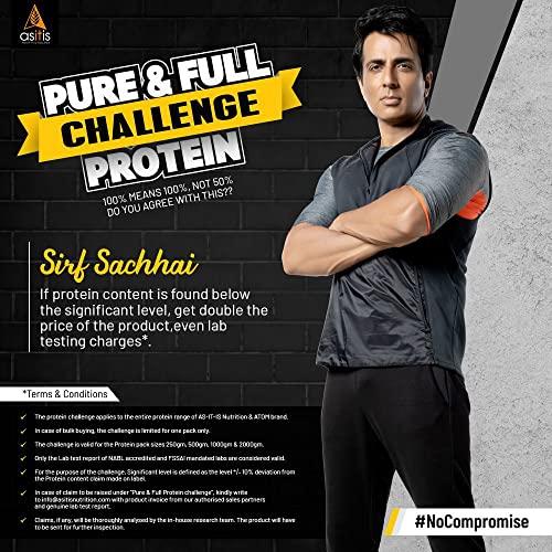 Asitis Nutrition AS-IT-IS Nutrition Whey Protein Concentrate 80% Unflavoured, Labdoor Certified (Whey+Shaker) 1000 gm