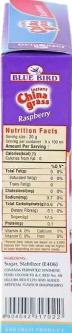 Generic Blue Bird Instant China Grass Milk Jelly - Raspberry, 100g ( PACK OF 3) >humarabazar