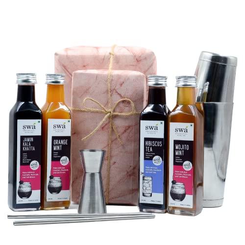 Swa Artisanal Syrups Swa Artisanal Syrups - Festive Gift Pack, Specially Curated for Corporate Gifts / Diwali / Christmas / New Year / Festivals / Celebrations, 100% Natural & Handcrafted in India