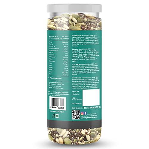 Healthy Treat Healthy Treat Roasted 5 in 1 Super Seeds Mix Combo 1.5 kg (Pack of 10-150 gm Each) | Trail Mix | Seeds Mix | Roasted Seeds Mix for eating | A blend of Pumpkin seeds, Flax seeds, Watermelon seeds, Chia seeds, and Sesame seeds | Mixed Seeds for Weight 