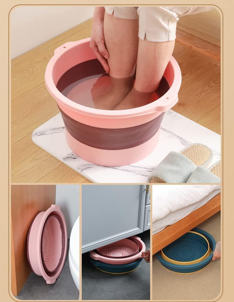 Yagzon YAGZON Multi-purpse Portable Collapsible Folding Tub, With Hanging Hole & Save Storage Space, Foot Soak Bath Tub Heat Countermeasure Foot Warmer For Home Foot Spa Pedicure