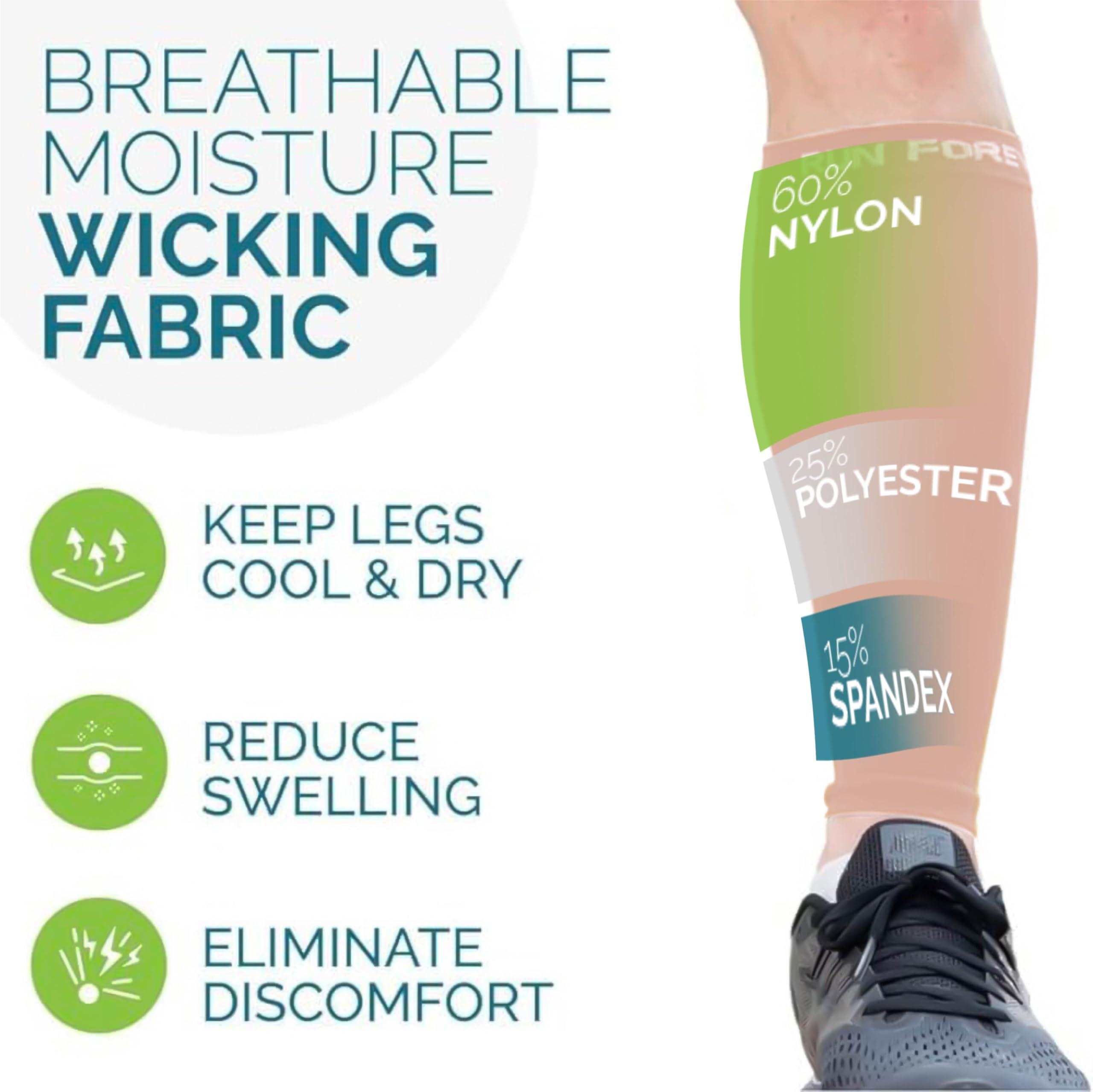 Run Forever Run Forever Calf Compression Sleeves for Men and Women - Leg Compression Sleeve - Footless Compression Socks for runners, Nude, X-Large