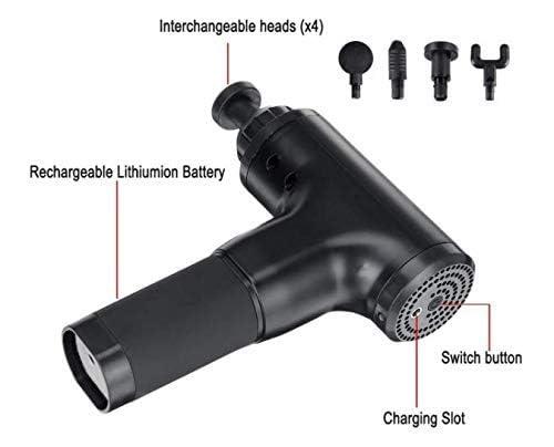 VDHJA VDHJA Body Pain Relief Massage Gun Rechargeable Handheld Massager Machine for Body Massager Sports Portable Super Quiet Brushless Motor (Black)