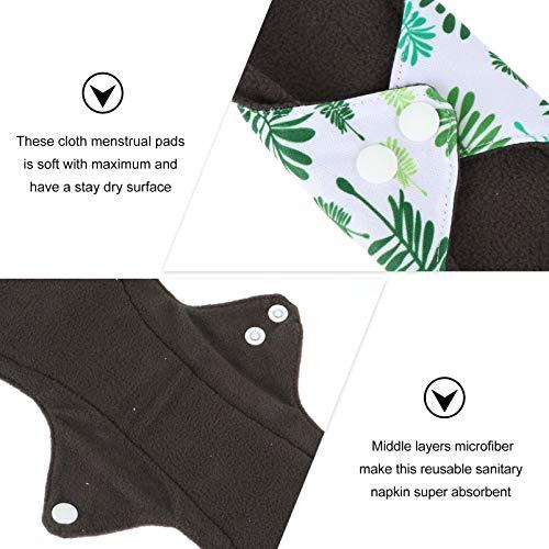 Artibetter ARTIBETTER 4Pcs Menstrual Pads Sanitary Pads Washable Bamboo Menstrual Cloth Pads Incontinence Pads with Bag for Women Girls (Random Color)
