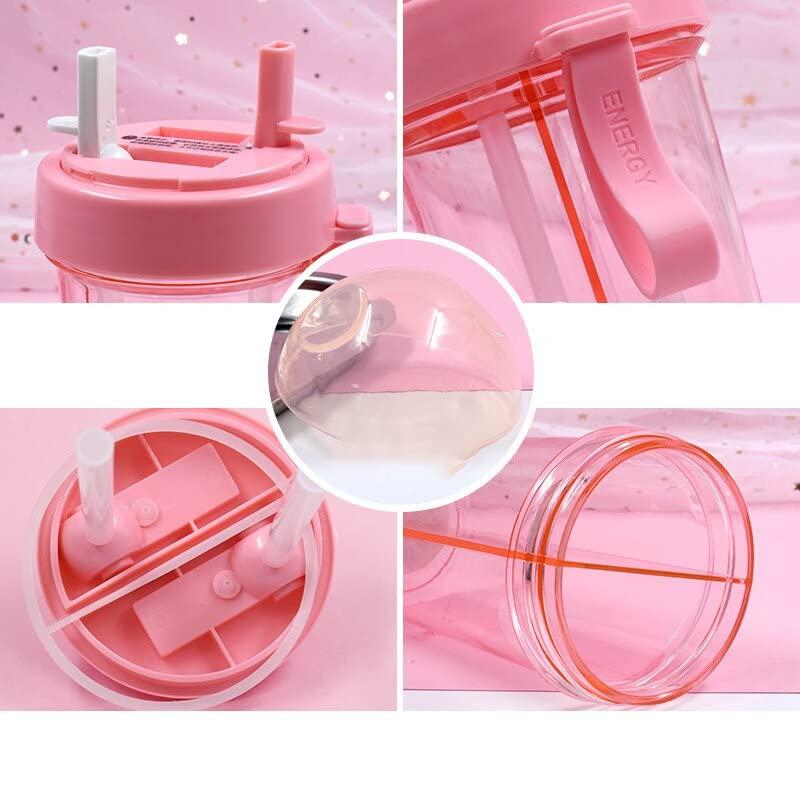 URM Enterprises URM Enterprises Dual purpose straw bottle for two type of different fluid (Multicolored)
