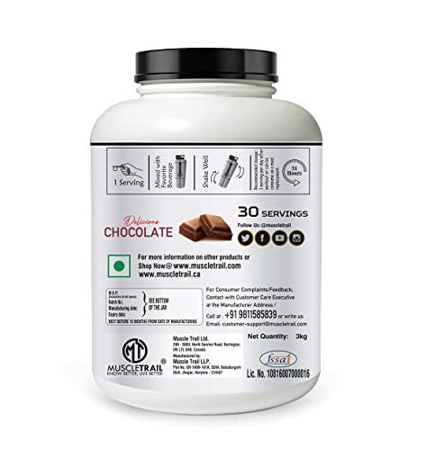 MUSCLETRAIL MuscleTrail Pro Series Weight Gainer Powder | Kaju Pista Badam (3kg) | 15g Protein, 414 Calories, 75g Carbs, High in CaloriesforWeightgain