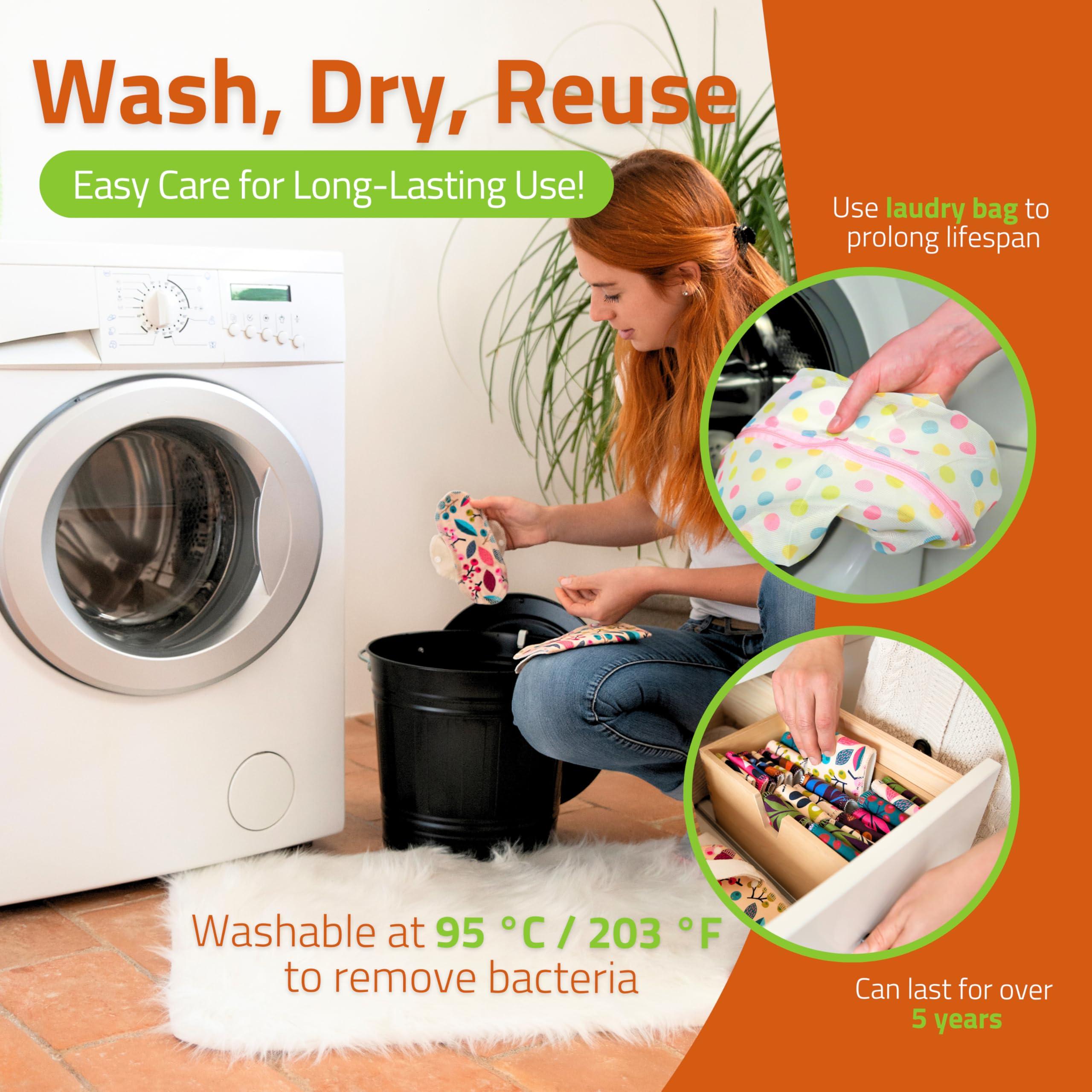 Natissy Natissy Reusable Panty Liners For Women(Single S);Mini Organic Cotton Cloth Panty Liners Made In Eu; Daily Cotton Washable Panty Liners For Women&Teens; Extra Thin Panty Liner Cloth,Not For Period