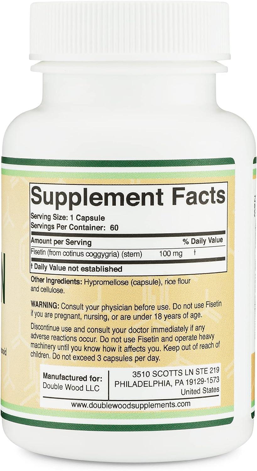 Cionum Fisetin Supplement - 100mg of Bioactive Flavnonols, 60 Count (Bioflavonoid Polyphenols Supplement Similar to Apigenin, Luteolin, and Quercetin) Aging Support Senolytic