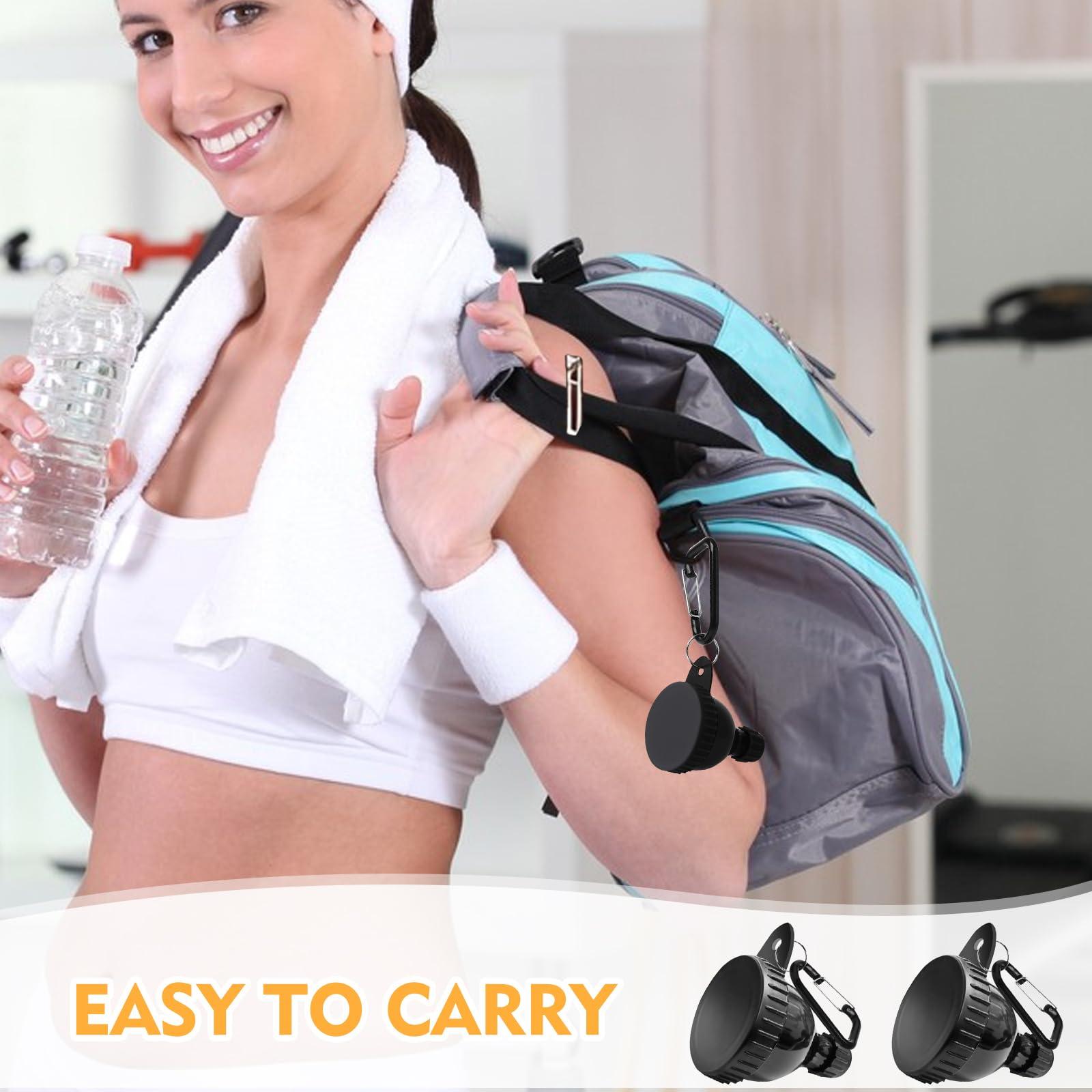 Tantanle 2 Pack Protein Powder Funnel, Portable Protein Powder Keychain, 50ml Protein Powder Holder, Protein Powder Container for Workouts, Fitness and Traveling