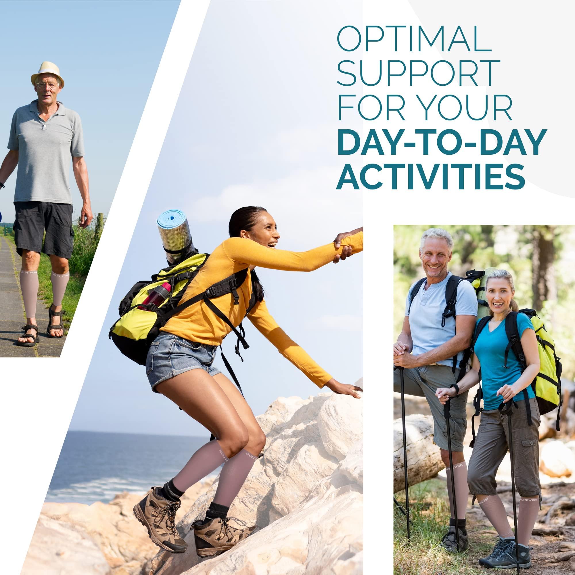 Run Forever Run Forever Calf Compression Sleeves for Men and Women - Leg Compression Sleeve - Footless Compression Socks for runners, Nude, X-Large