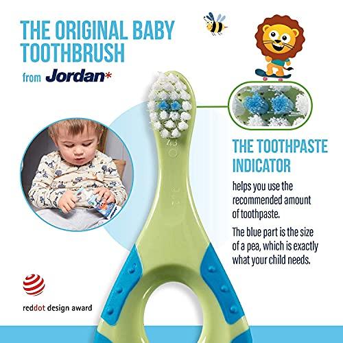 Jordan Jordan Step 1 Baby Toothbrush, 0-2 Years, Soft Bristles, BPA Free (Pack of 4, 0-2 Years - Multi Color)