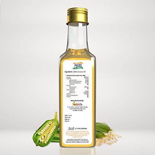 H&O H&O Sesame Oil - 100% Pure Cold Pressed Edible Til ka Tel - 100ml Glass Bottle