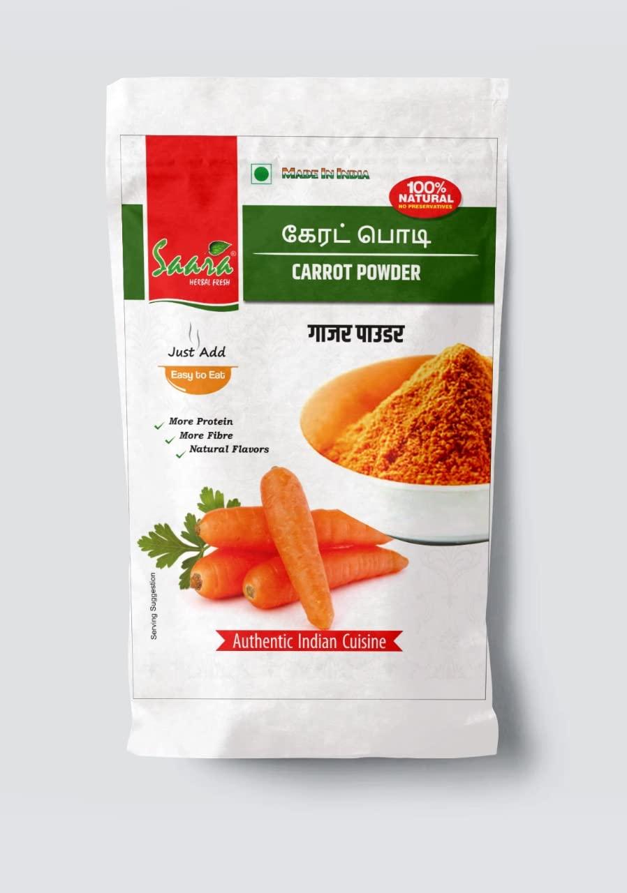 SAARA Saara HERBAL FRESH Carrot Powder, Lal Gajar, Gajar Powder, helps Protect Cells, Proteins & Enzymes from Environmental Stress, 100g