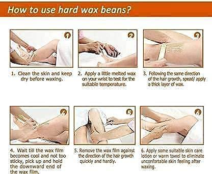 CUVLY CUVLY® Wax Waxing Hair Removal Hot Wax Kit, Wax Cream Wax Beans 500g Wax Combo Kit (Bean 500g)