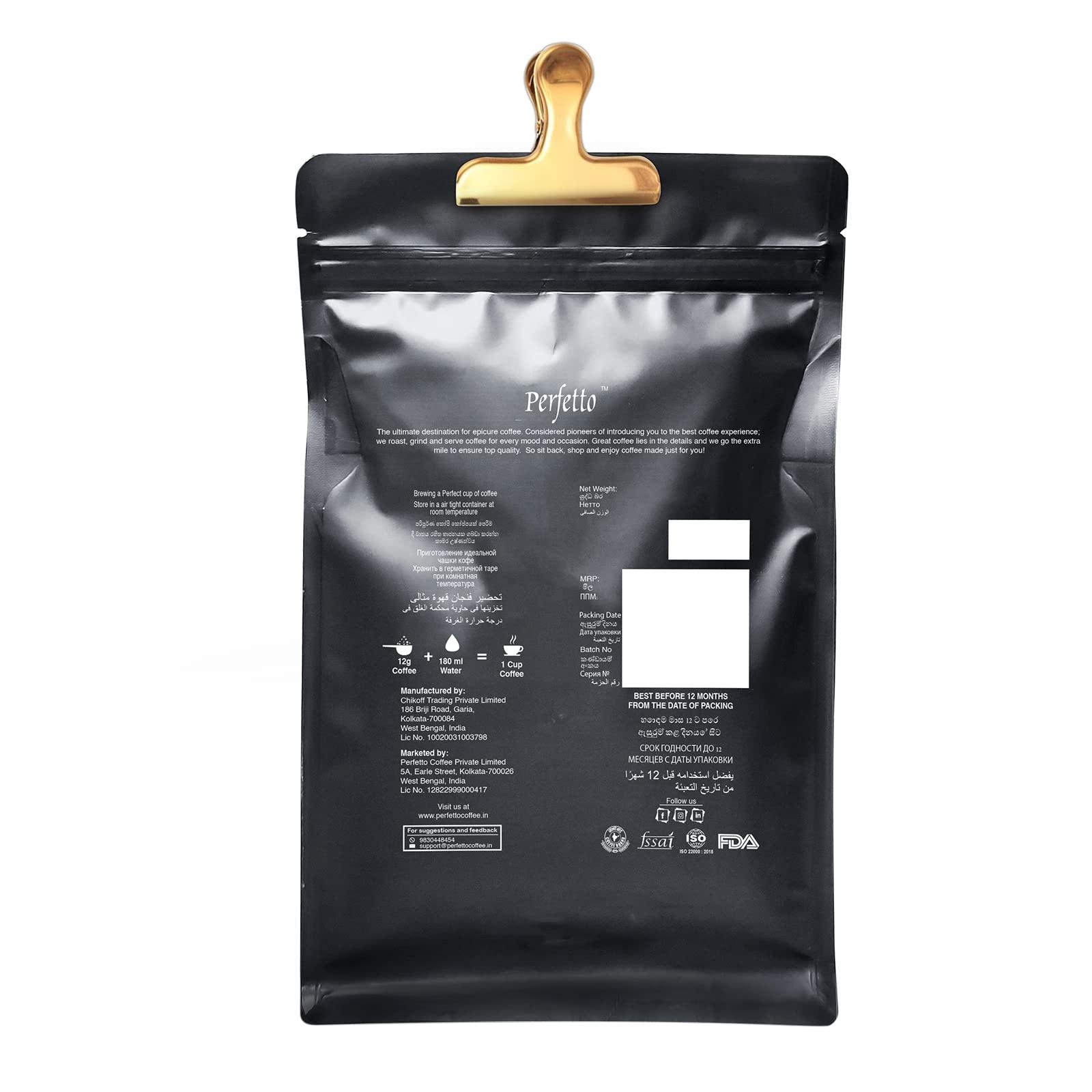 Perfetto Perfetto Premium Blend (Espresso Blend) | Roasted & Ground | Filter Coffee (250G)