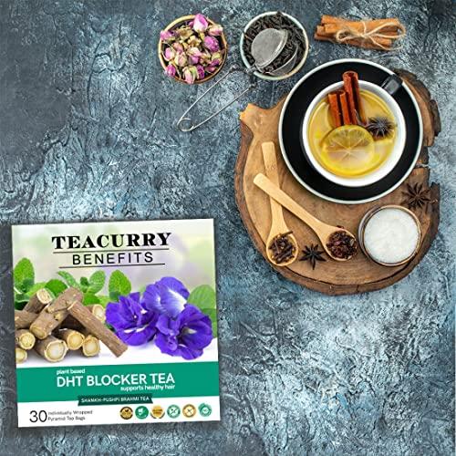 TEACURRY TEACURRY DHT Blocker Tea (1 Month Pack | 30 Tea Bags) - Helps with Hair Growth, Shine, Repair & Strength