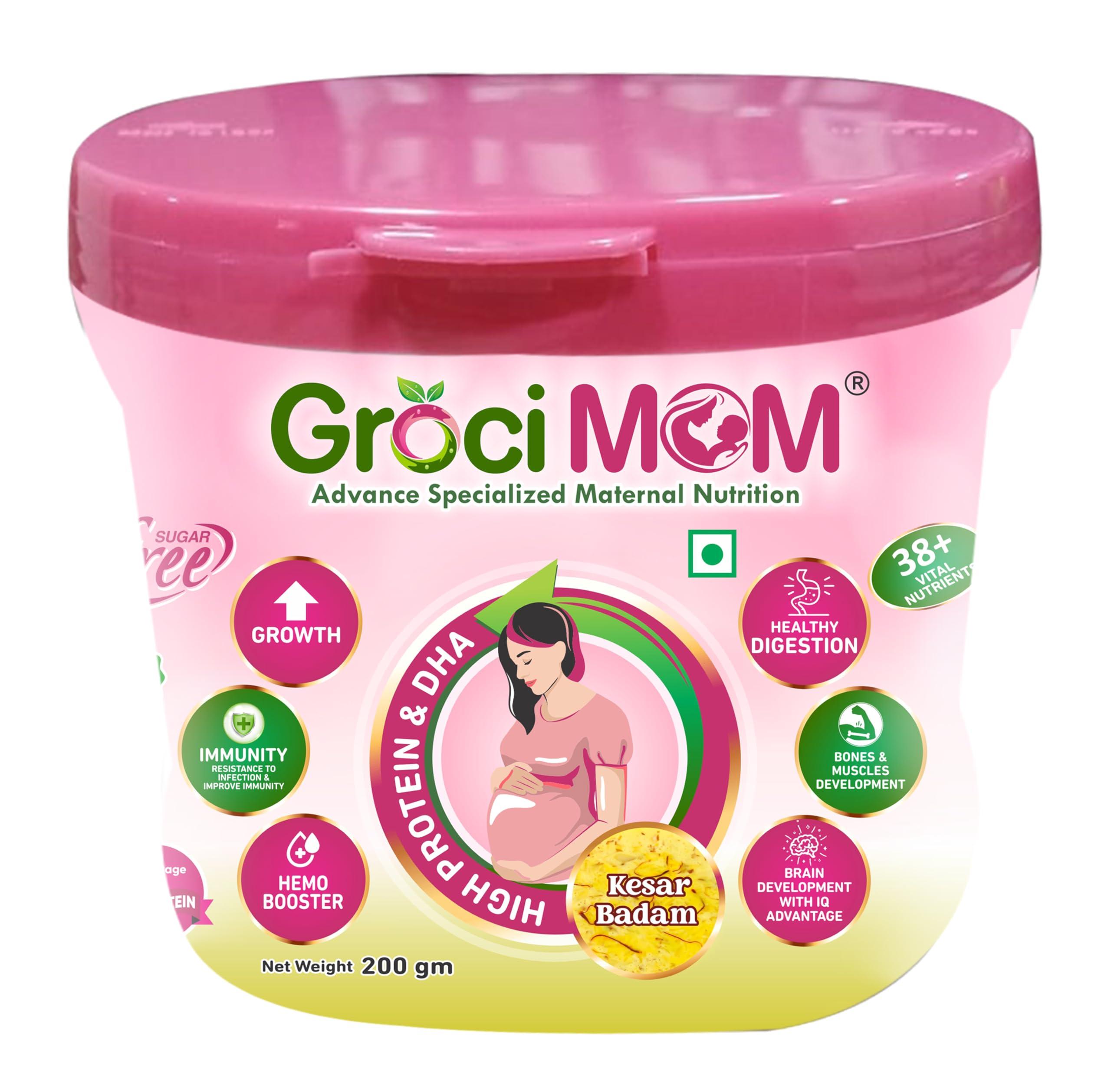 Groci Mom Advance Specialized Maternal Nutrition Groci Mom (Kesar Badam) Advanced Specialized Maternal Nutrition
