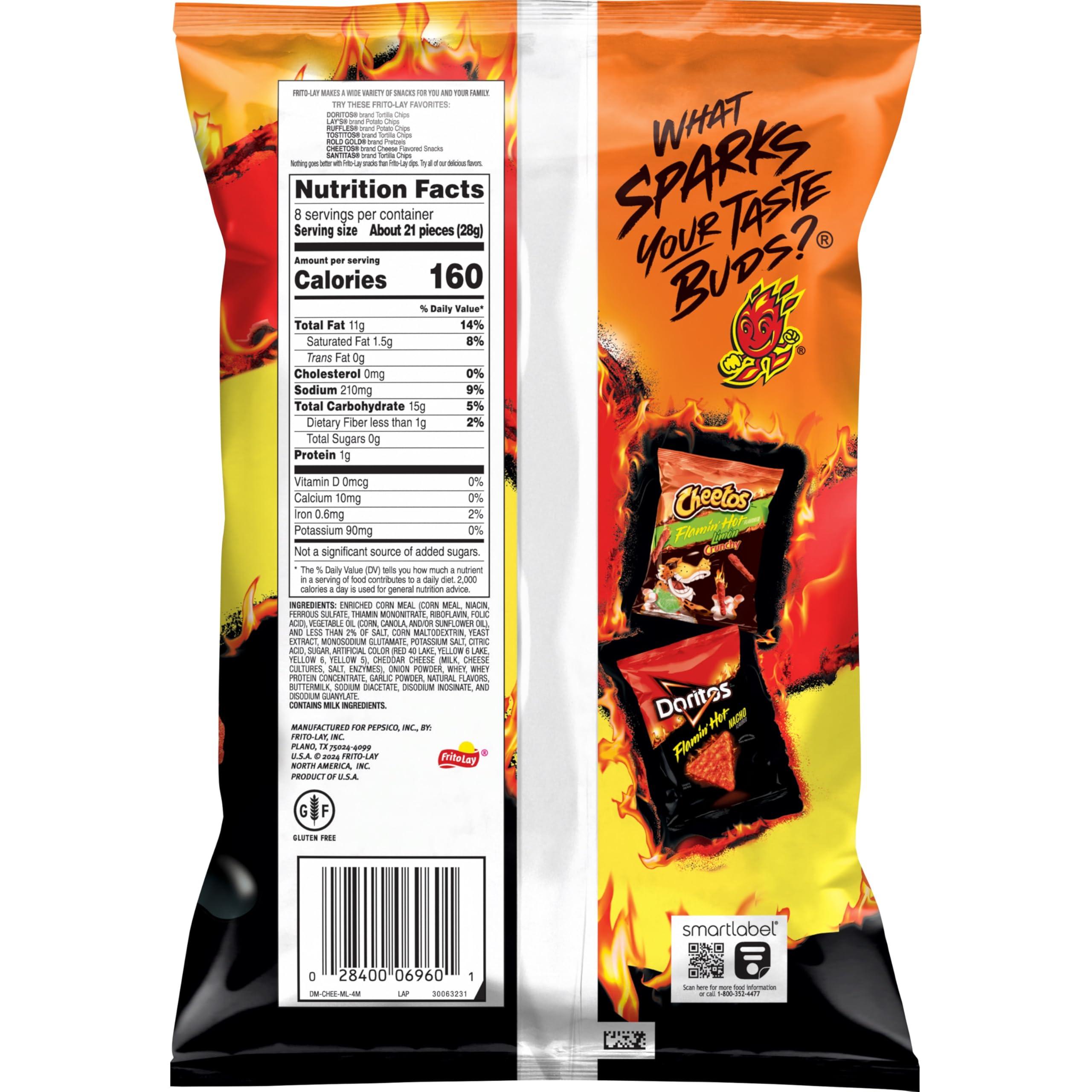 Cheetos Cheetos Flamin Hot Crunchy Snacks - Cheese Flavoured, 226.8g