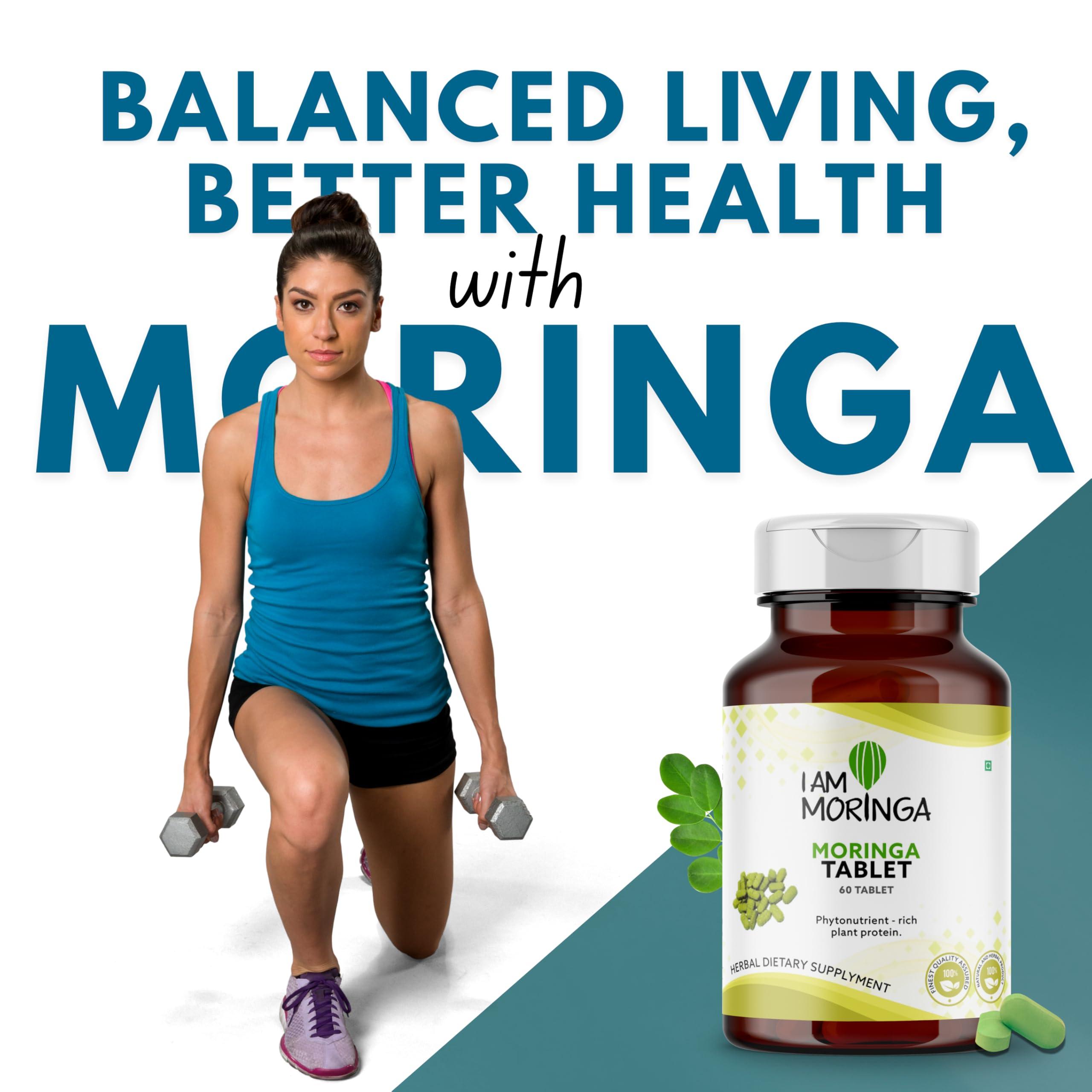 I Am Moringa I am Moringa 100% Pure Moringa Tablets 60 Tabs Rich in Nutrients & Antioxidants Non-GMO, Gluten-Free Convenient Superfood Supplement