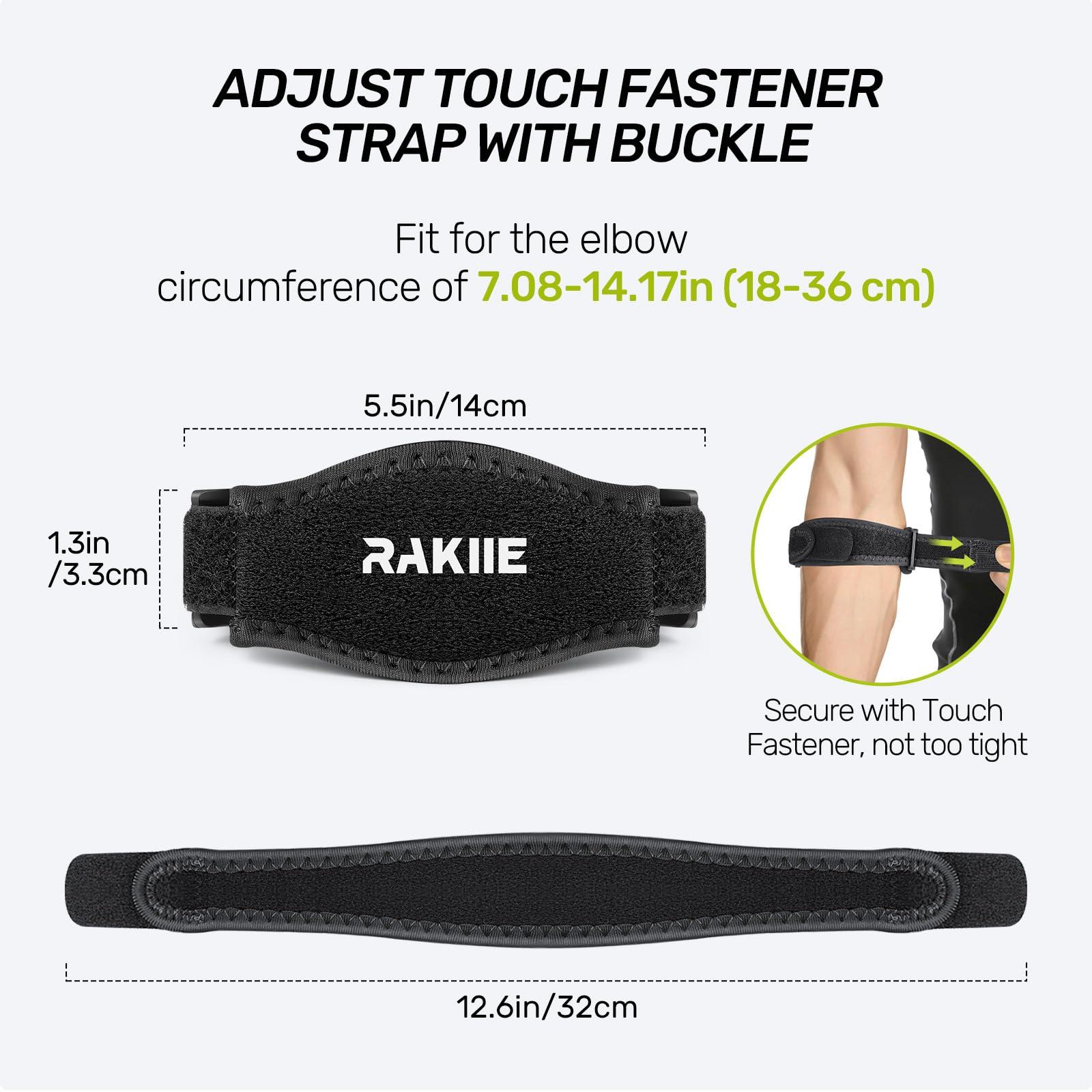 Rakiie Rakiie Elbow Brace 2 Packs for Tendonitis, Adjustable Golf and Tennis Elbow Relief for Men and Women
