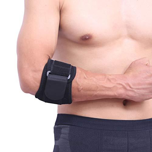 FAVIO FAVIO Tennis Elbow Support with Pressure Point -for Elbow Pain due to Sports, Computer, Gym, Strain, Tear- Black Universal Size