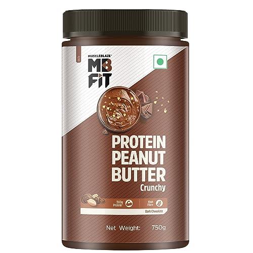 MuscleBlaze MuscleBlaze Fit High Protein Peanut Butter, Crunchy (Dark Chocolate Spread, 750g) | 27g Protein | With Pea Protein & Whey Protein Concentrate