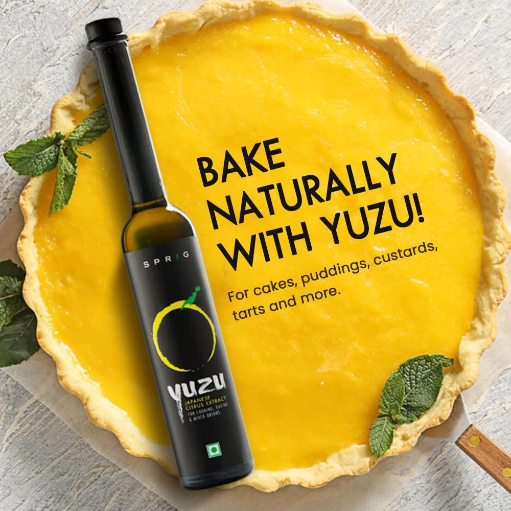 S P R I G Sprig All Natural Yuzu Extract | From Japanese Yuzu Extract | Yuzu Extract & Flavouring | Yuzu Extract for baking cakes, whipped cream, Pastries, Desserts & Beverages | Vegan | 120 g