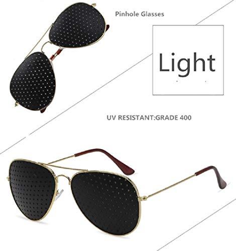 Digital Shoppy Digital Shoppy Anti-myopia Pinhole Glasses Eye Exercise Eyesight Improve Natural Healing Vision Care Eyeglass (Golden Frame)